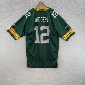 Green Bay Packers Aaron Rodgers Jersey Mens 2XL Green Reebok #12 NFL Football